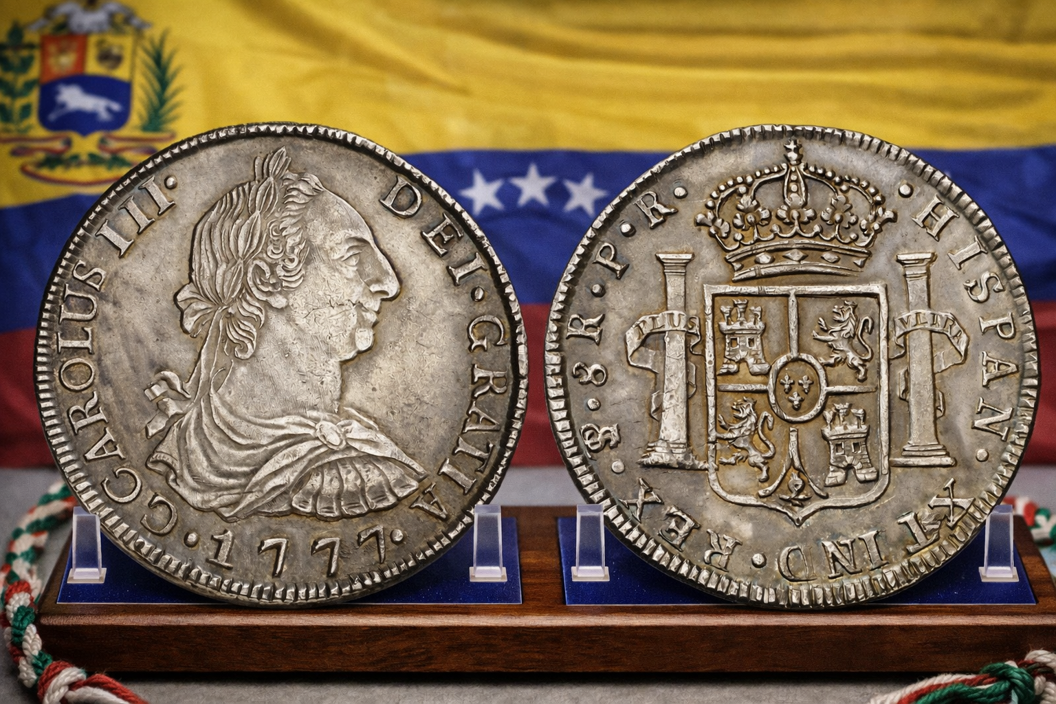 8 Reales Coloniales de Caracas (siglo XVIII, p. ej. Carlos III)