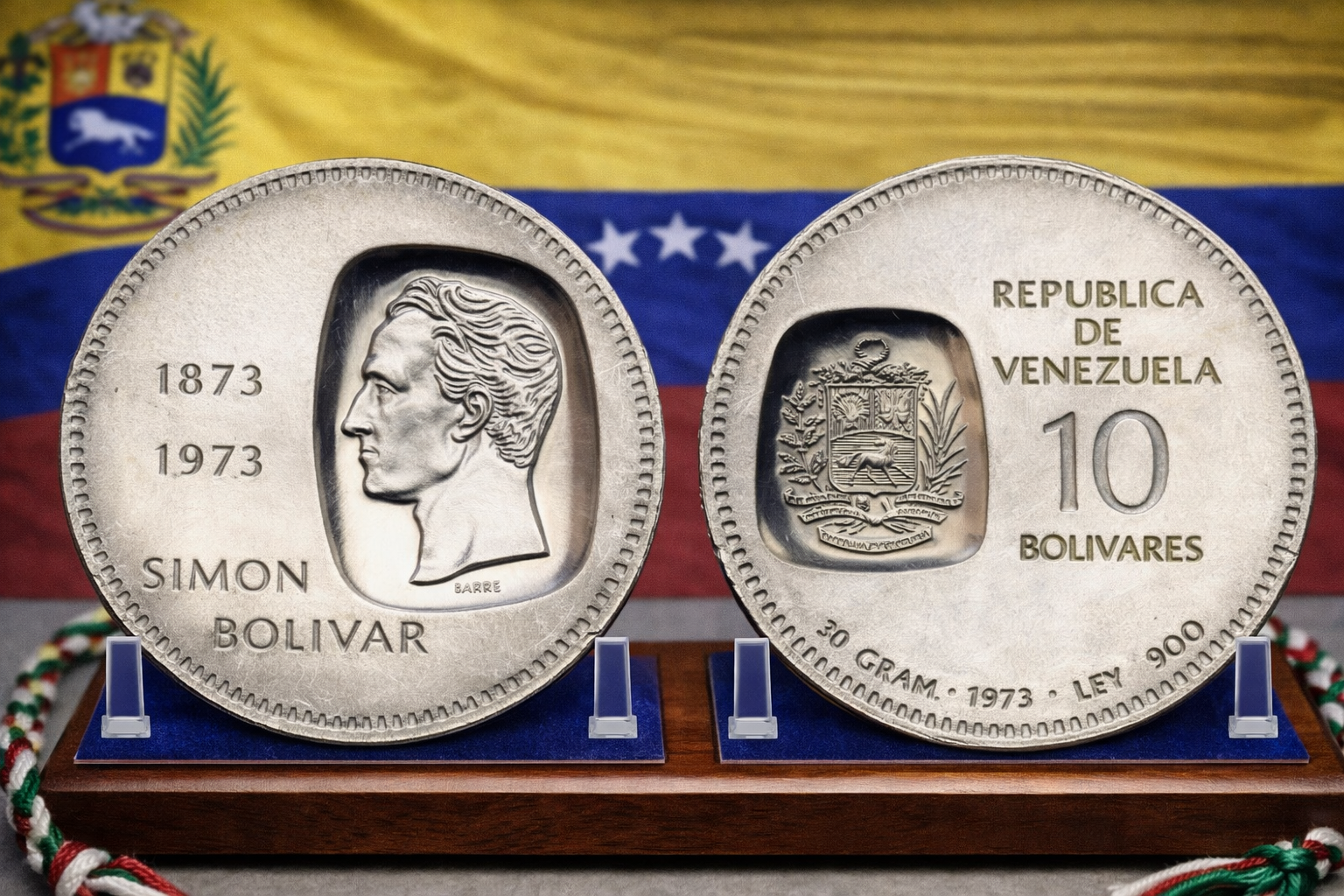 Moneda de plata 10 Bolívares “Doblón” (1973)