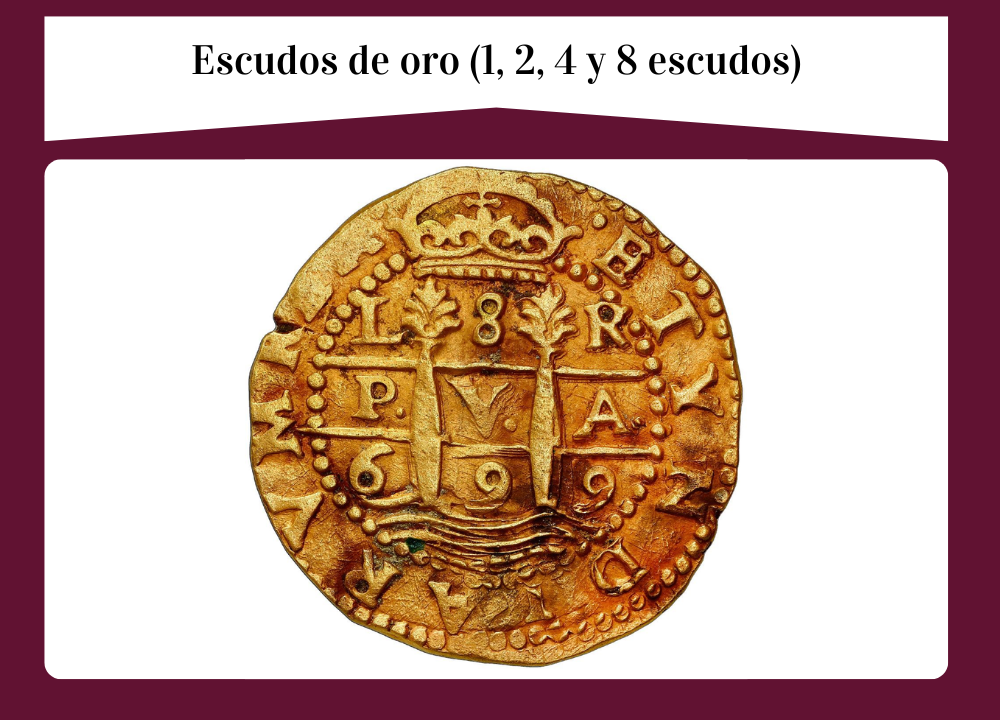 Escudos de oro (1, 2, 4 y 8 escudos): valor actual de mercado