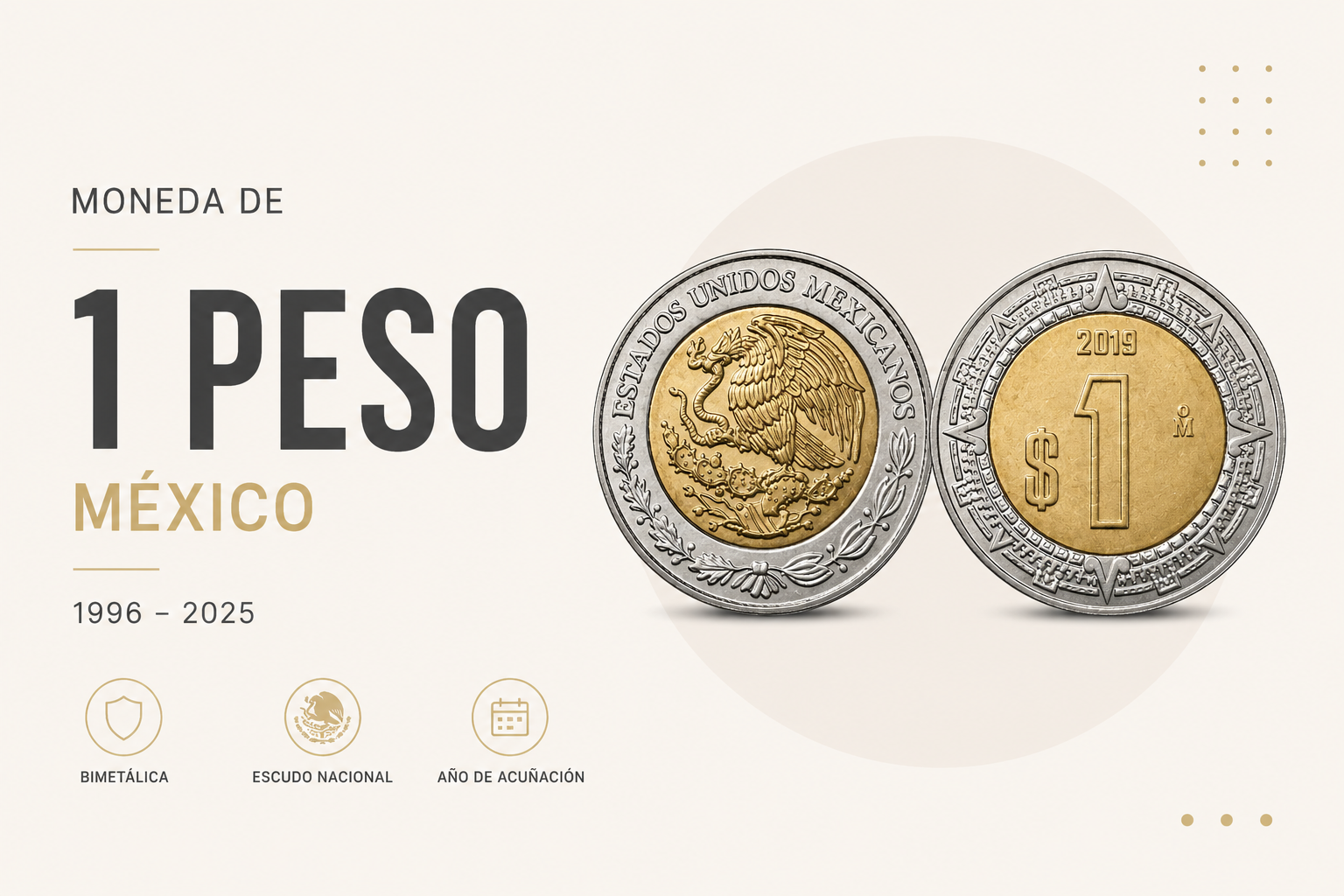 ¿Tienes una Moneda de 1 Peso Guardada? Algunas Han Llegado a Venderse por Más de su Valor Facial